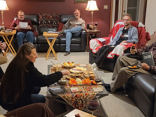 bible study group in living room